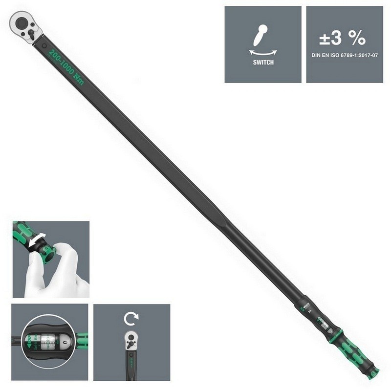 Wera Click-Torque E1 Tork Anahtarı 200-1000Nm Cırcır 3/4" 05075630001