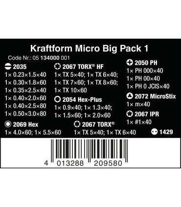 Wera Big Pack 1 Elektronikçi Mikro Tornavida Seti 25P 05134000001