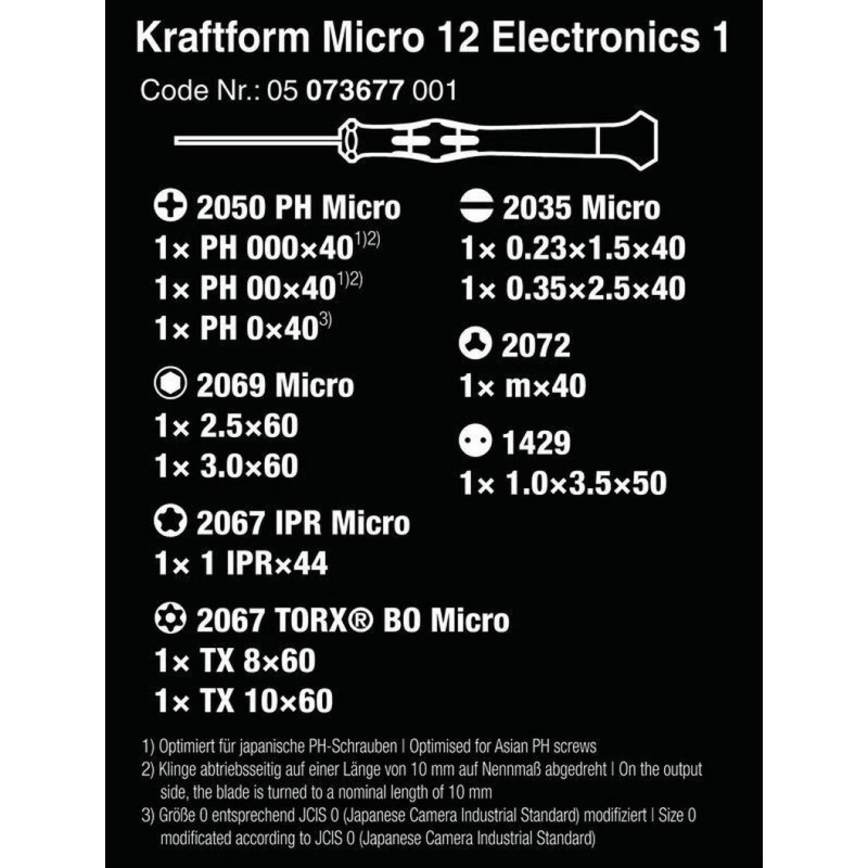 Wera Elektronikçi Tamir Mikro Tornavida Seti 05073677001