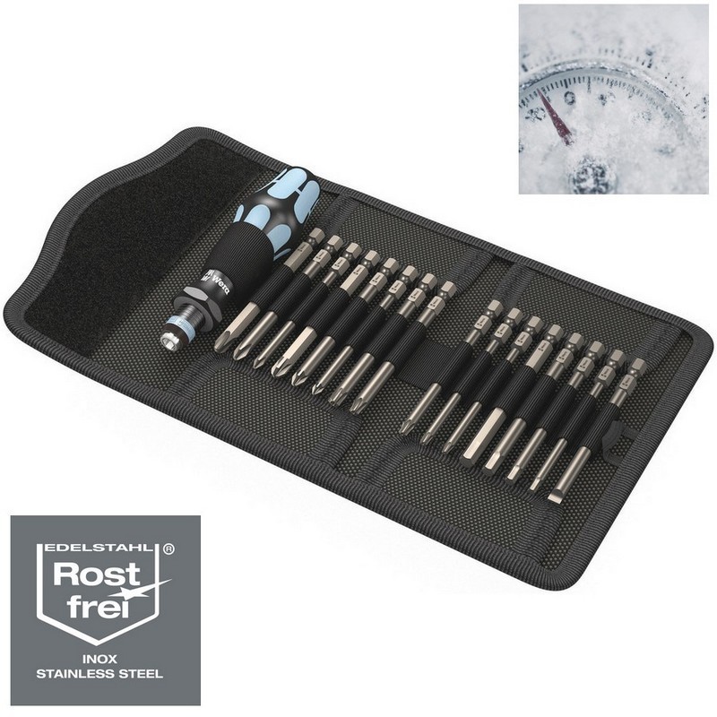 Wera KF Kompakt 60 Paslanmaz Tornavida Bits Seti 18P 05071116001