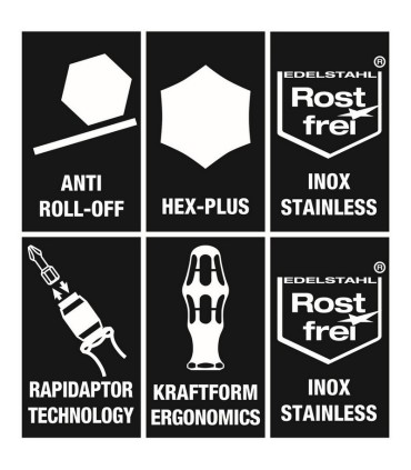 Wera KF Kompakt 60 Paslanmaz Tornavida Bits Seti 18P 05071116001