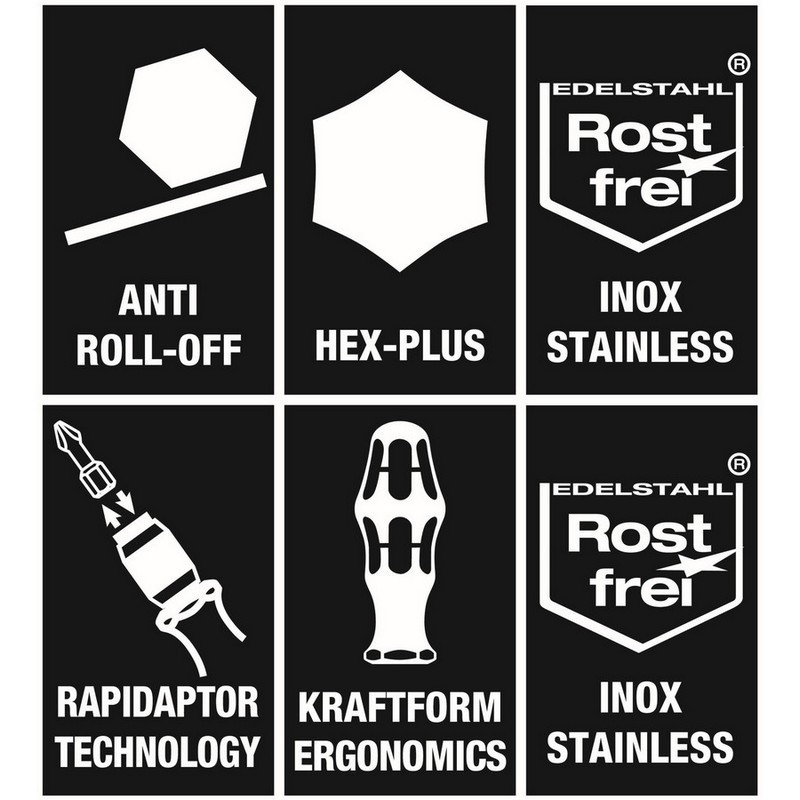 Wera KF Kompakt 60 Paslanmaz Tornavida Bits Seti 18P 05071116001