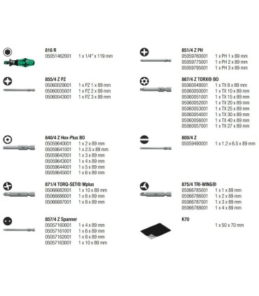 Wera Kraftform Kompakt 62 Tornavida Bits Seti 05059297001