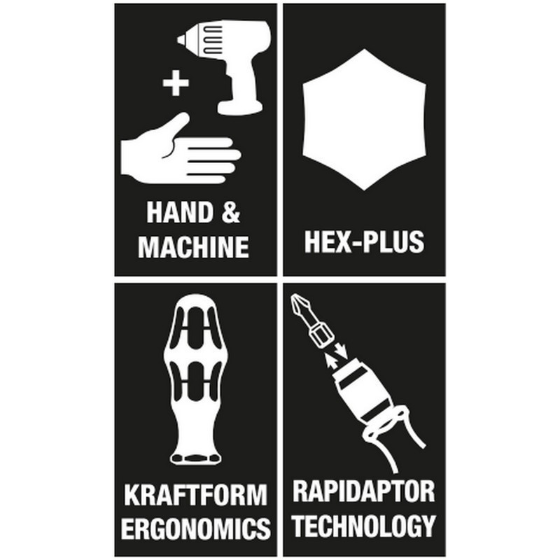Wera Kraftform Kompakt 62 Tornavida Bits Seti 05059297001