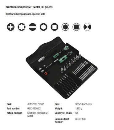 Wera M1 Tamir Seti Kraftform Kompakt 05135928001