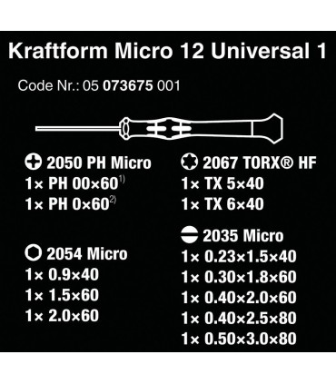Wera Mikro 12 Tornavida Seti Universal 1 05073675001