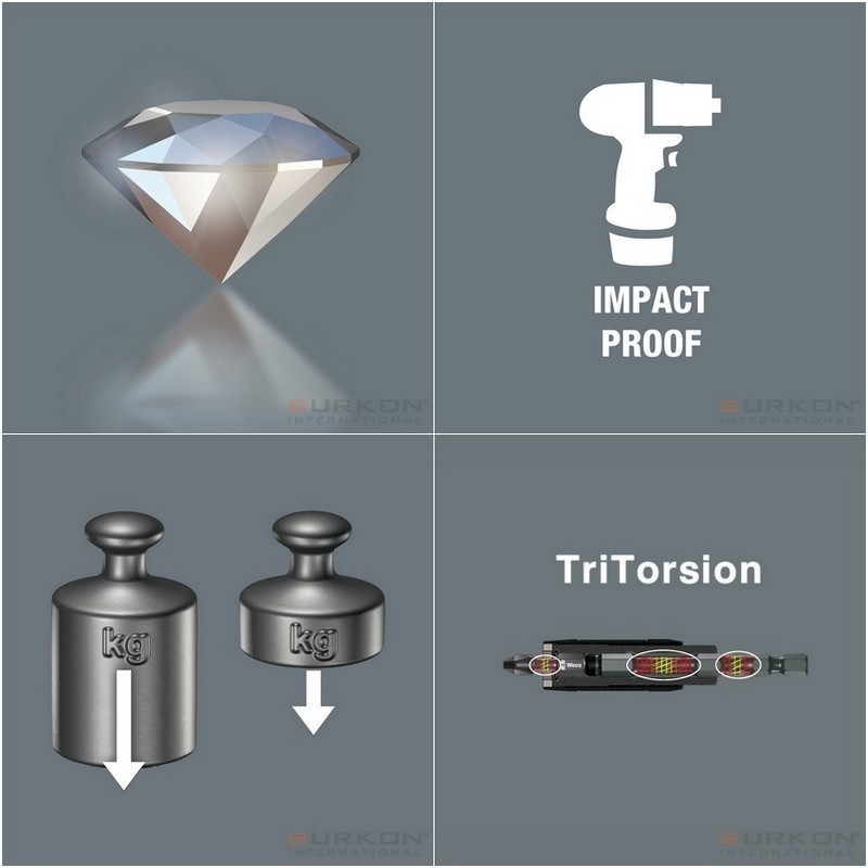 Wera Bit-Check 10 Impaktor Pozidriv Bits Seti 1 05057684001