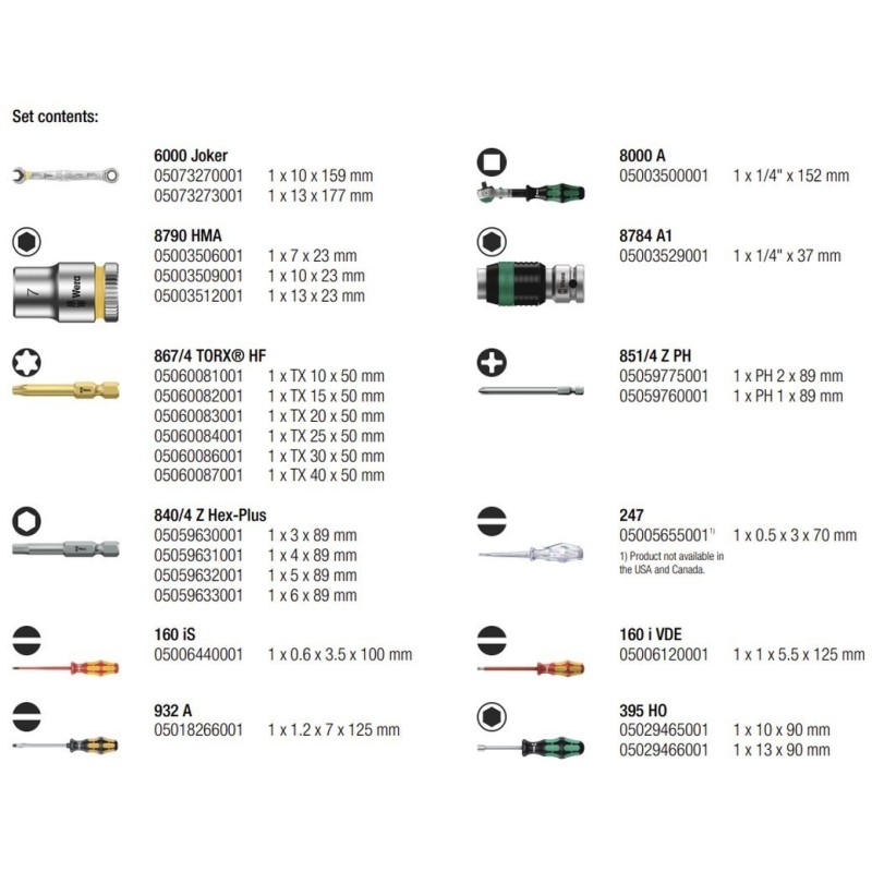Wera SH1 Tesisatçı Tamir Alet Seti 05135927001