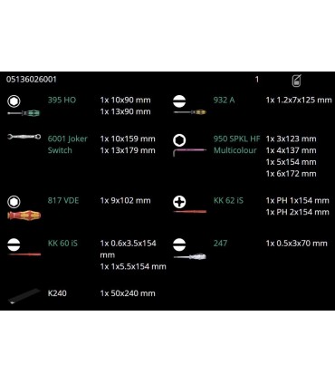 Wera SH2 Tesisatçı Tamir Alet Seti 05136026001