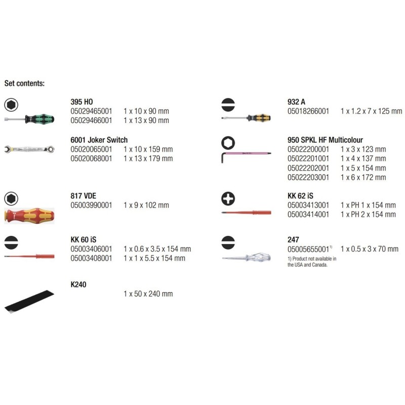Wera SH2 Tesisatçı Tamir Alet Seti 05136026001