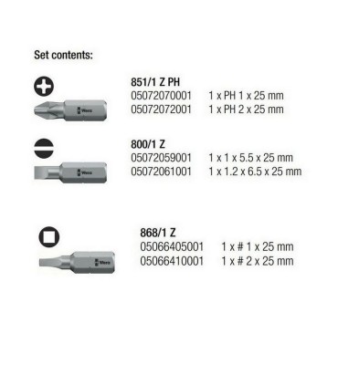 Wera Stubby Magazine Tornavida Bits Seti 5 05008878001
