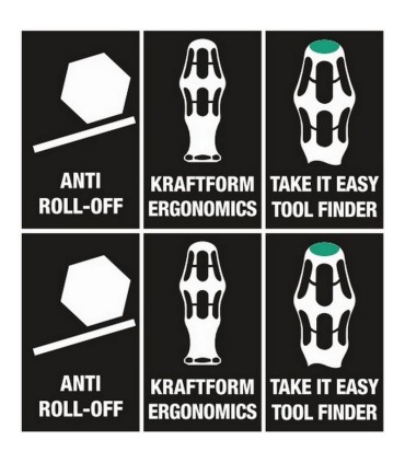 Wera Stubby Düz Yıldız Kare Tornavida Seti 3 5P 05008872001