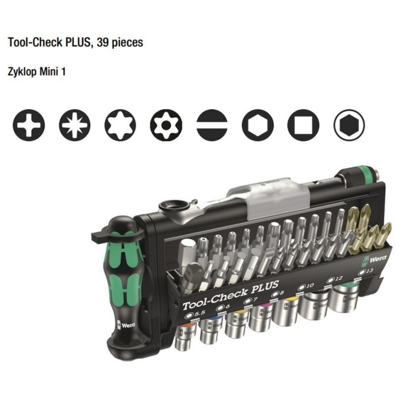 Wera Tool-Check Plus Mini Cırcır Lokma Bits Seti 39P 05056490001