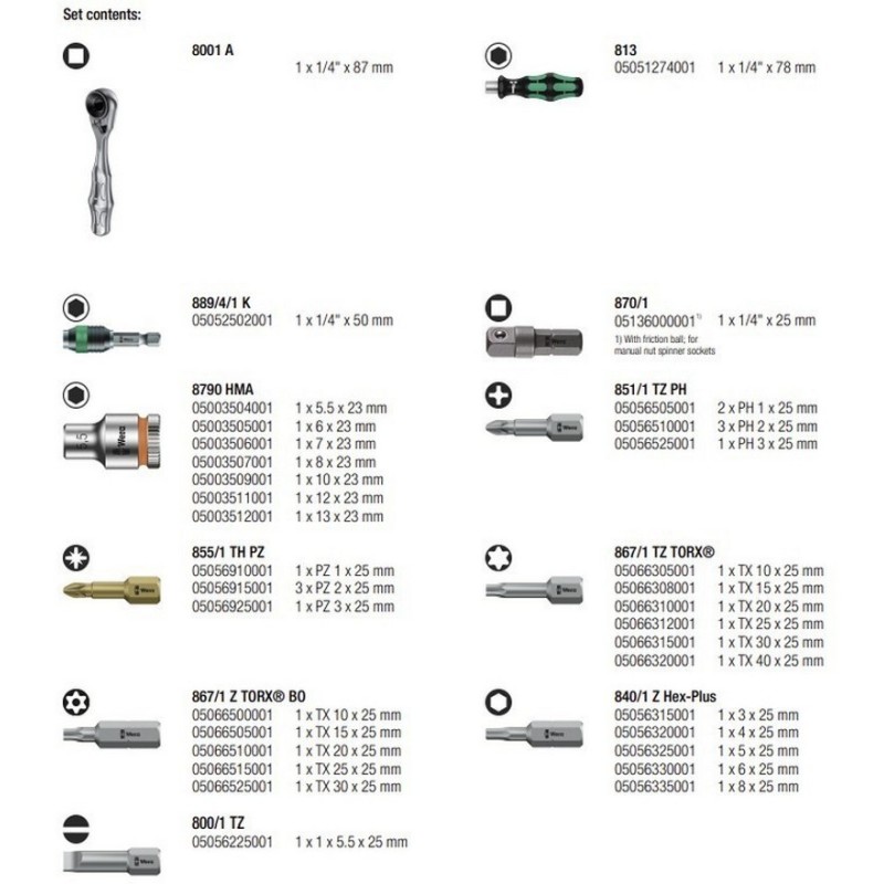 Wera Tool-Check Plus Mini Cırcır Lokma Bits Seti 39P 05056490001
