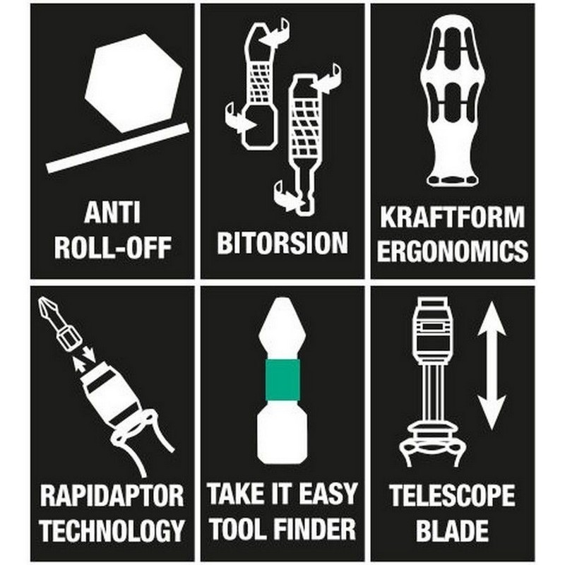 Wera Tool-Finder 20 KF Kompakt Tornavida Bits Seti 2 05051017001