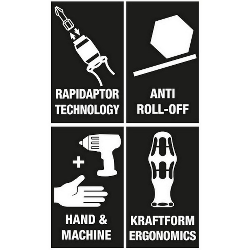 Wera Tornavida Bits Seti Kraftform Kompakt 10 05056653001