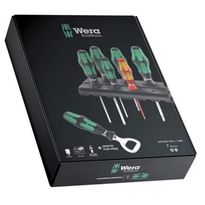 Wera 335/350/160i Düz Yıldız Tornavida Seti 6P Açacaklı 05203775001