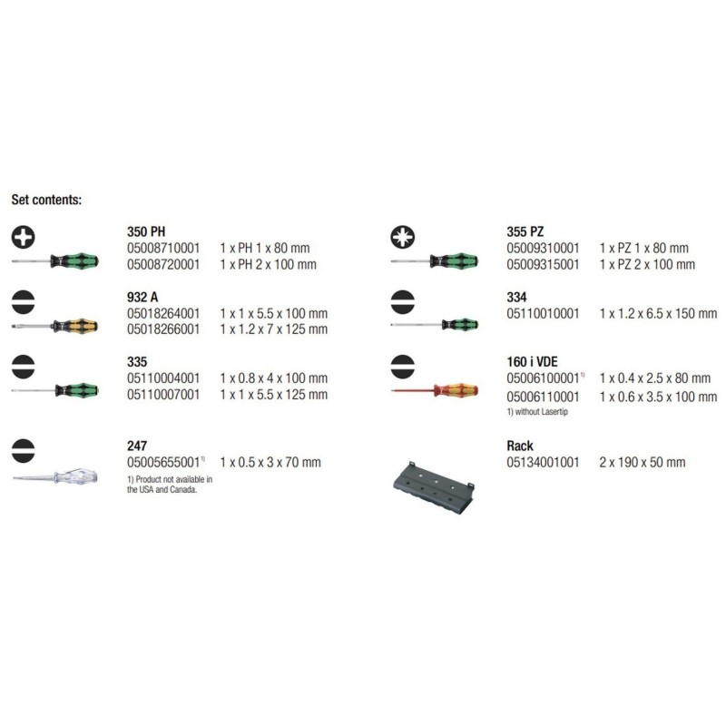 Wera Tornavida Seti XXL1 Kraftform 12P 05051010001