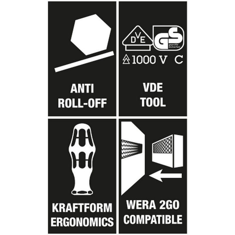 Wera VDE 17 KF Kompakt Elektrikçi Ekstra İnce Tornavida Seti 05136027001