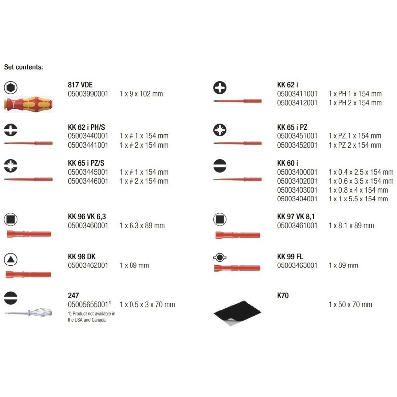 Wera VDE 18 KF Kompakt Elektrikçi Tornavida Seti 1 05003471001
