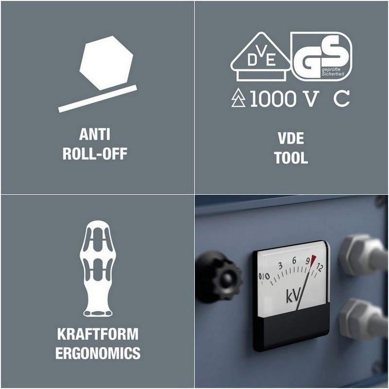 Wera VDE 7 KF Elektrikçi İnce Uçlu Tornavida Seti 05003475001