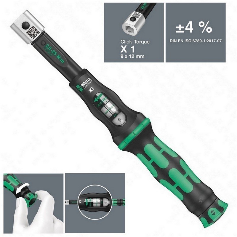 Wera Click-Torque X1 9x12 Değişken Uçlu Torkmetre 2,5-25Nm 05075651001