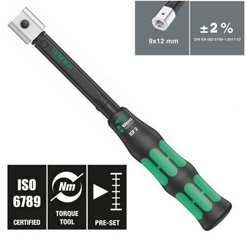 Wera Click-Torque XP2 9x12 Değişken Uçlu Torkmetre 10-50Nm 05075671001