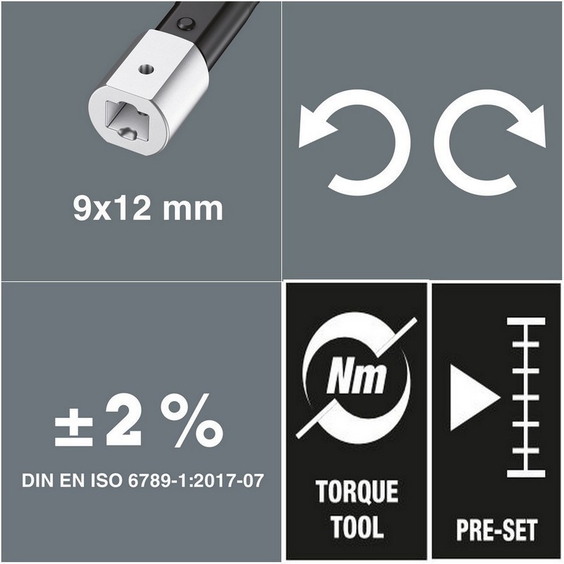 Wera Click-Torque XP2 9x12 Değişken Uçlu Torkmetre 10-50Nm 05075671001