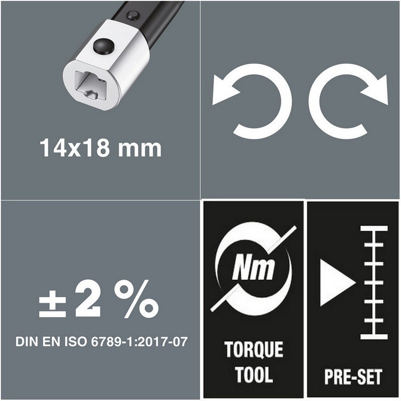 Wera Click-Torque XP4 14x18 Değişken Uçlu Torkmetre 20-250Nm 05075673001