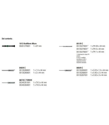 Wera Yarımay Hios Mikro Tornavida Bits Seti 05135938001
