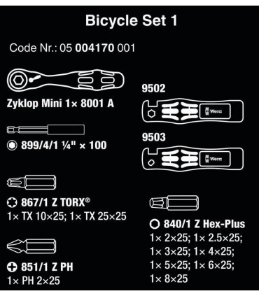 Wera Zyklop Mini Cırcır Bisiklet Tamir Seti 1 05004170001