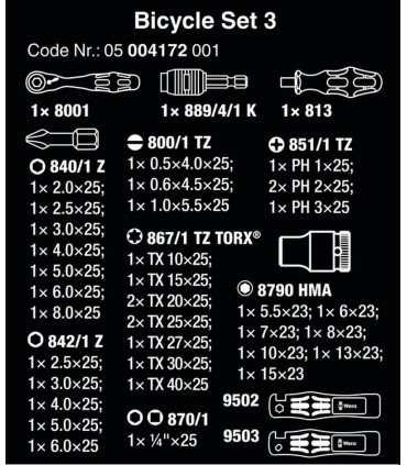 Wera Zyklop Mini Cırcır Bisiklet Tamir Seti 3 05004172001