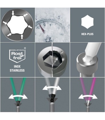 Wera 3950 SPKL Renkli Alyan Anahtar Hexplus Topbaş 3mm 05022663001