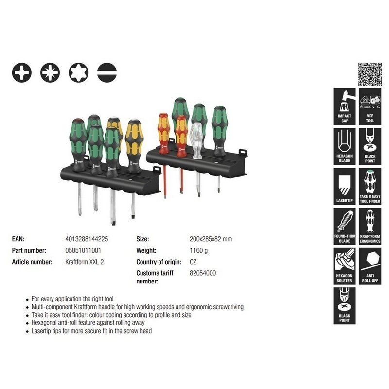 Wera Tornavida Seti XXL 2 Kraftform 12P 05051011001