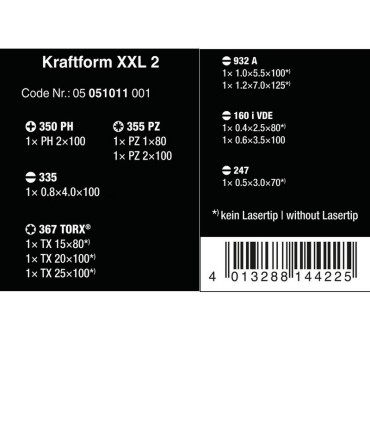 Wera Tornavida Seti XXL 2 Kraftform 12P 05051011001