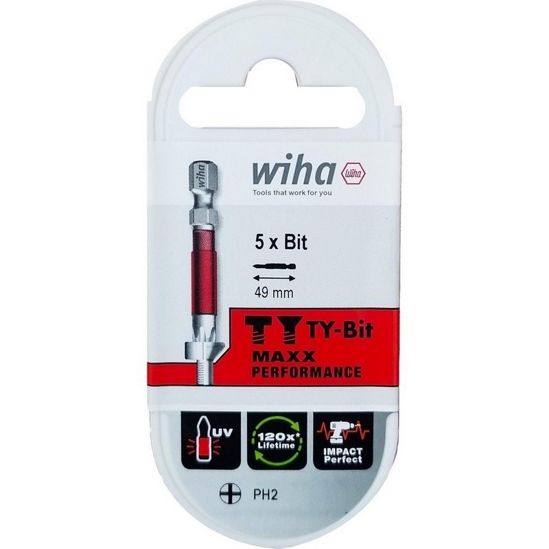 Wiha 7041TY TY Bits Uç Seti 49mm Yıldız PH2 5P 42119