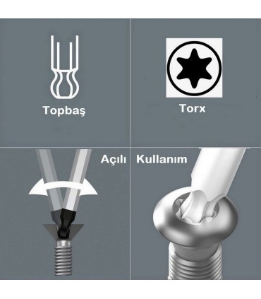 Wiha 366BET Allen Anahtar Topbaş Torx TX30 19.2x191mm 40976