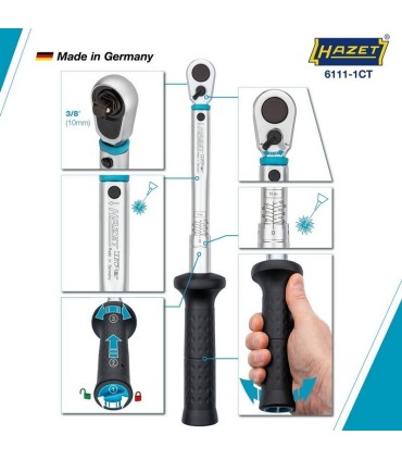 Hazet 6111-1ct 20-120Nm 3/8" Ayarlı Torkmetre ±%2