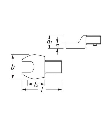 Hazet 6450C-15 Açık Ağız 9X12mm Değiştirilebilir Tork Ucu 15mm