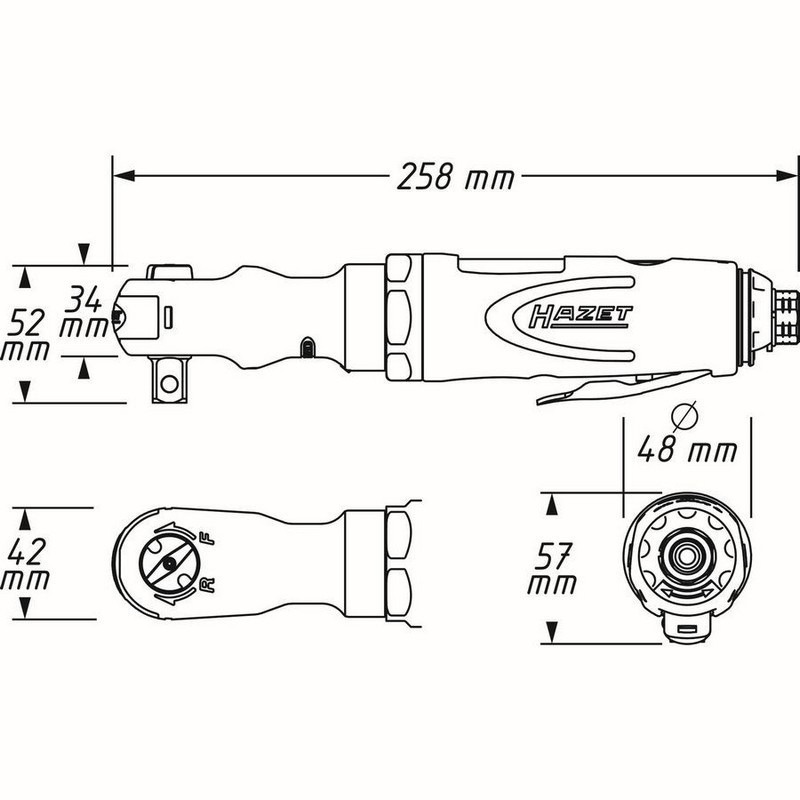 Hazet 9022P-2 108Nm 1/2" Havalı Cırcırlı Vidalama