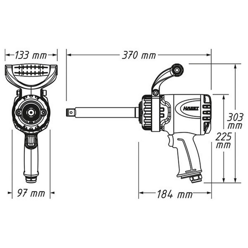Hazet 9013 LGTT 3800Nm 3/4" Havalı Sıkma Sökme Tabancası