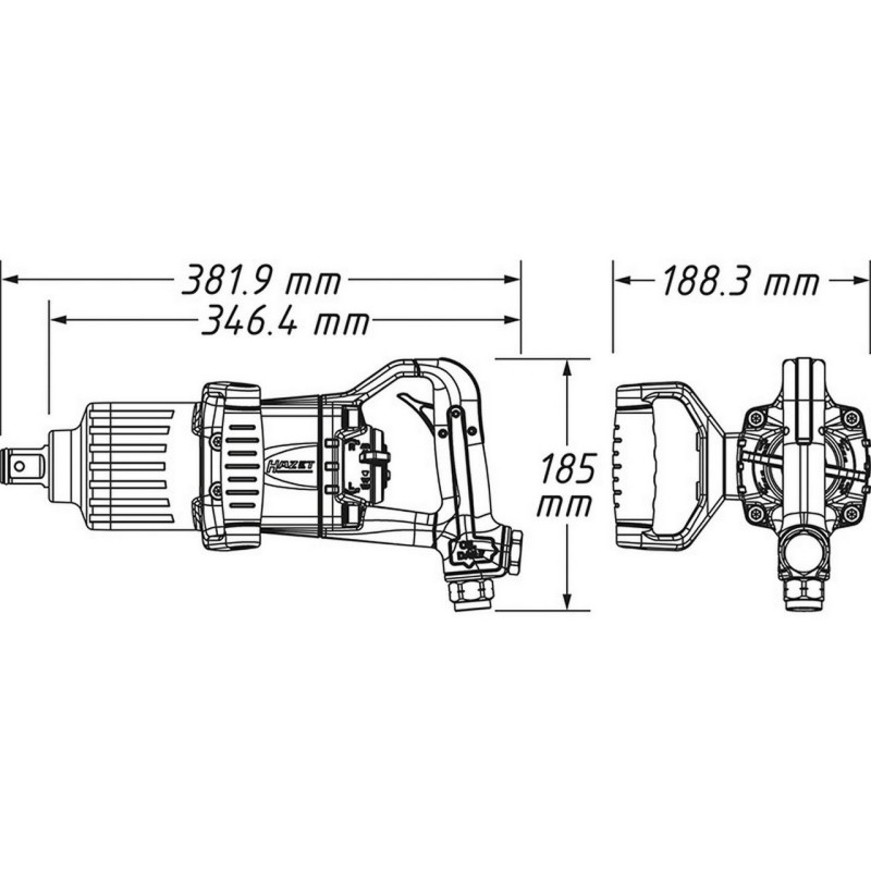 Hazet 9014 PS-1 3400Nm 1" Havalı Sıkma Sökme Tabancası