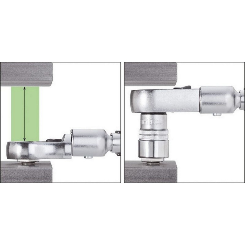 Hazet 6606D-17 14X18 Geçmeli Tork Ucu Yıldız Kaset Tip Yön Mandallı Cırcır 17mm