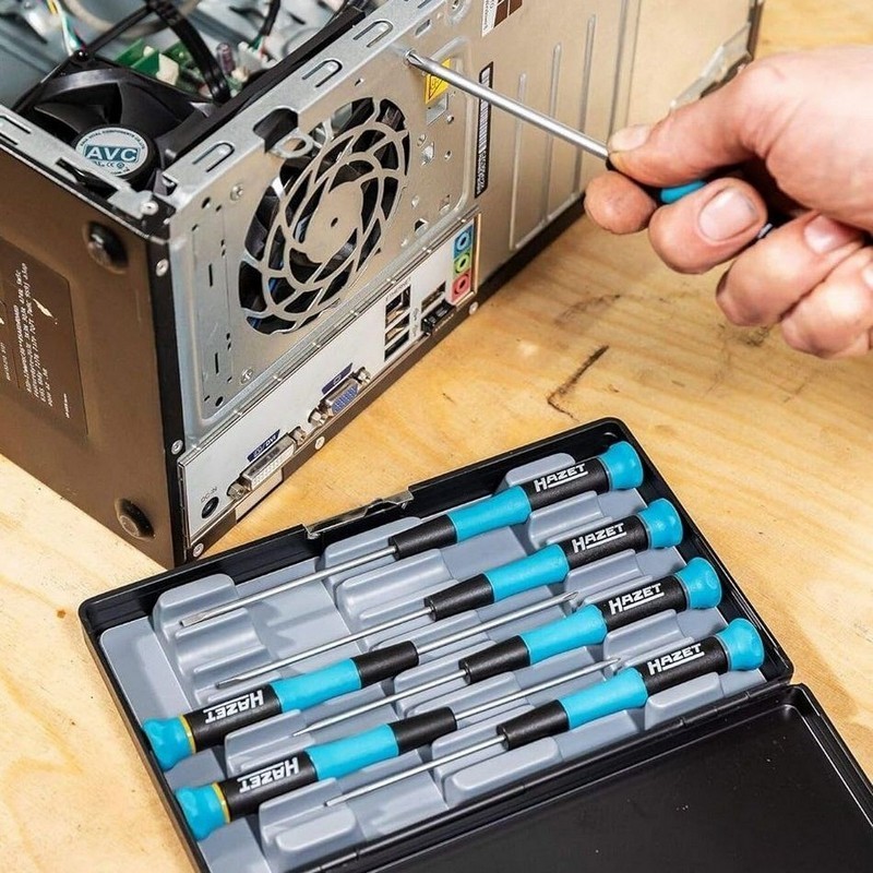 Hazet 805/7 Elektronikci Düz Yıldız Mikro Tornavida Seti 7P