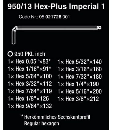 Wera 950/13 PKL Alyan Seti Topbaş HexPlus Blacklaser Imperyal 05021728001