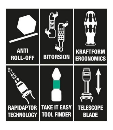 Wera Tool-Finder 20 KF Kompakt Tornavida Bits Seti 1 05051016001