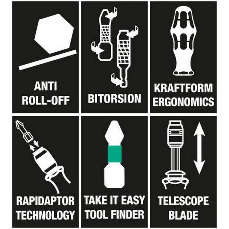 Wera Tool-Finder 20 KF Kompakt Tornavida Bits Seti 1 05051016001