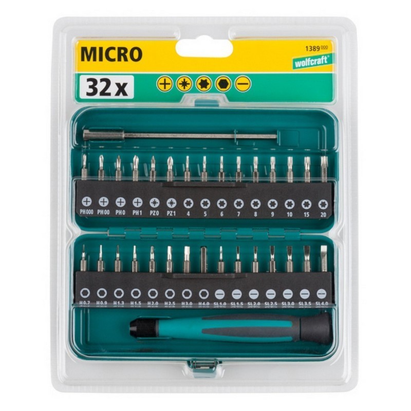 Wolfcraft 1389000 Mikro Tornavida Bits Uç Seti 32P