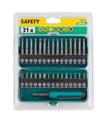 Wolfcraft 1386000 Safety Tornavida Bits Uç Seti 31P