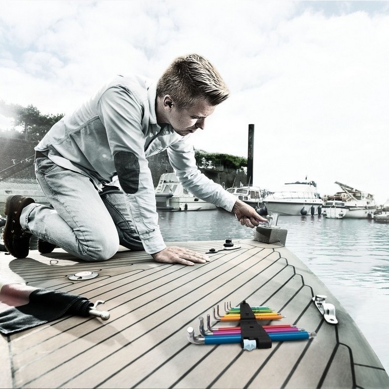 Wera 3950 SPKL Renkli Alyan Anahtar Topbaş HexPlus 1/8" 05022852001